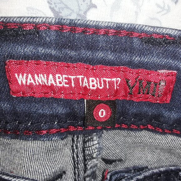 YMI ladies size 0 dark blue stonewash jeggings a/zipper and button fly - Picture 5 of 7